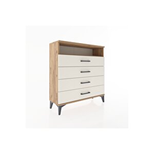Arges Şifonyer Tek Raflı 4 Çekmeceli 88x30x96 Çam-aytaşı