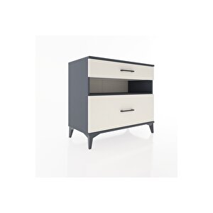 Hyperion Şifonyer Tek Raflı 2 Çekmeceli 88x44x80 Antrasit-aytaşı