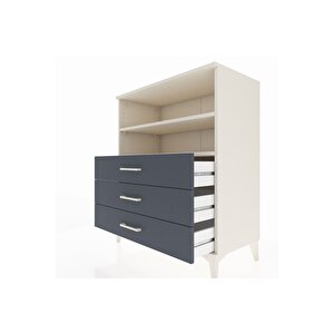 Hyperion Şifonyer 2 Raflı 3 Çekmeceli 88x44x106 Aytaşı-antrasit