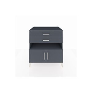 Kronos Şifonyer 2 Raflı 2 Çekmeceli 2 Kapaklı 88x59x96 Antrasit-antrasit