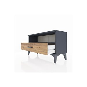 Arges Şifonyer Tek Raflı Tek Çekmeceli 88x30x48 Antrasit-çam