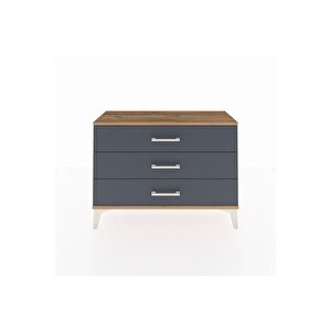 Arges Şifonyer 3 Çekmeceli 88x30x64 Çam-antrasit