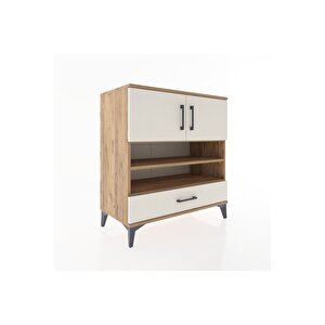 Hyperion Şifonyer 4 Raflı Tek Çekmeceli 2 Kapaklı 88x44x96 Çam-aytaşı