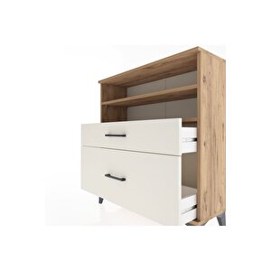 Arges Şifonyer 2 Raflı 2 Çekmeceli 88x30x96 Çam-aytaşı