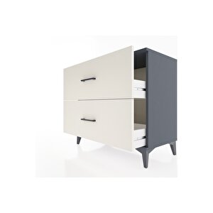 Hyperion Şifonyer 2 Çekmeceli 88x44x80 Antrasit-aytaşı