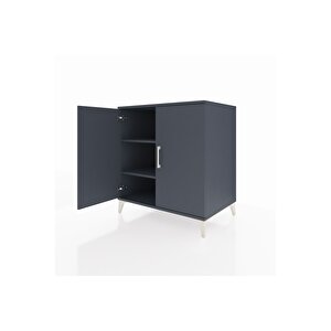 Kronos Şifonyer 2 Raflı 2 Kapaklı 88x59x96 Antrasit-antrasit