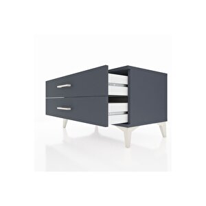 Hyperion Şifonyer 2 Çekmeceli 88x44x48 Antrasit-antrasit