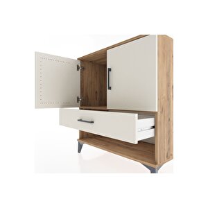 Hyperion Şifonyer Tek Raflı Tek Çekmeceli 2 Kapaklı 88x44x96 Çam-aytaşı