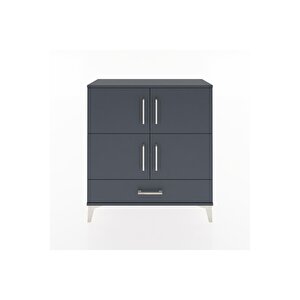 Arges Şifonyer 4 Raflı Tek Çekmeceli 4 Kapaklı 88x30x96 Antrasit-antrasit
