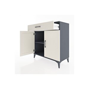 Hyperion Şifonyer Tek Raflı Tek Çekmeceli 2 Kapaklı 88x44x96 Antrasit-aytaşı