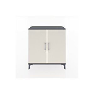 Hyperion Şifonyer 3 Raflı 2 Kapaklı 88x44x96 Antrasit-aytaşı