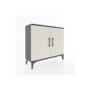 Arges Şifonyer Tek Raflı 2 Kapaklı 88x30x80 Antrasit-aytaşı