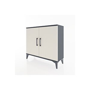 Arges Şifonyer Tek Raflı 2 Kapaklı 88x30x80 Antrasit-aytaşı