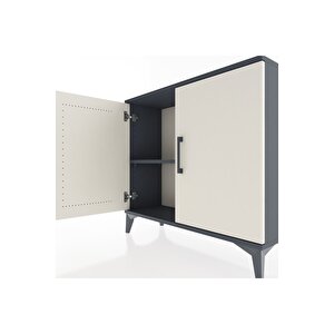 Arges Şifonyer Tek Raflı 2 Kapaklı 88x30x80 Antrasit-aytaşı