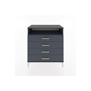 Hyperion Şifonyer Tek Raflı 4 Çekmeceli 88x44x96 Antrasit-antrasit