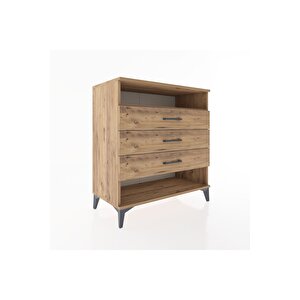 Hyperion Şifonyer Tek Raflı 3 Çekmeceli 88x44x96 Çam-çam