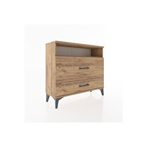 Arges Şifonyer Tek Raflı 2 Çekmeceli 88x30x80 Çam-çam