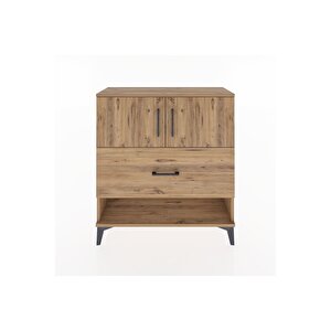 Arges Şifonyer 2 Raflı Tek Çekmeceli 2 Kapaklı 88x30x96 Çam-çam