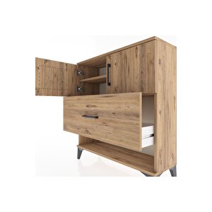 Arges Şifonyer 2 Raflı Tek Çekmeceli 2 Kapaklı 88x30x96 Çam-çam