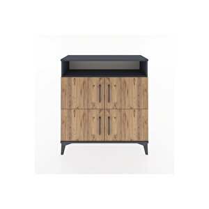 Arges Şifonyer 4 Raflı 4 Kapaklı 88x30x96 Antrasit-çam