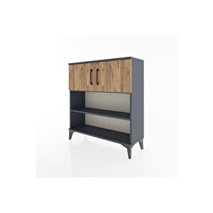 Arges Şifonyer 3 Raflı 2 Kapaklı 88x30x96 Antrasit-çam