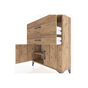 Arges Şifonyer Tek Raflı 2 Çekmeceli 2 Kapaklı 88x30x106 Çam-çam