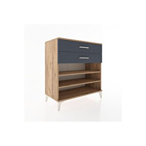 Hyperion Şifonyer 2 Raflı 2 Çekmeceli 88x44x96 Çam-antrasit