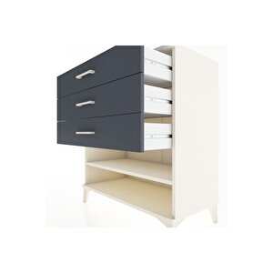 Hyperion Şifonyer Tek Raflı 3 Çekmeceli 88x44x96 Aytaşı-antrasit