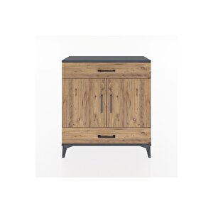 Arges Şifonyer 2 Raflı 2 Çekmeceli 2 Kapaklı 88x30x96 Antrasit-çam