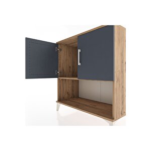 Hyperion Şifonyer Tek Raflı 2 Kapaklı 88x44x96 Çam-antrasit