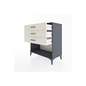 Hyperion Şifonyer 3 Çekmeceli 88x44x96 Antrasit-aytaşı