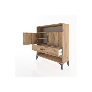 Arges Şifonyer 3 Raflı Tek Çekmeceli 2 Kapaklı 88x30x96 Çam-çam