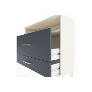 Arges Şifonyer Tek Raflı 2 Çekmeceli 88x30x80 Aytaşı-antrasit