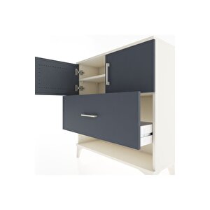 Arges Şifonyer 2 Raflı Tek Çekmeceli 2 Kapaklı 88x30x96 Aytaşı-antrasit