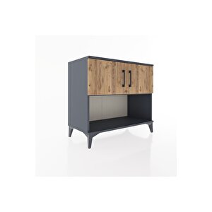 Hyperion Şifonyer Tek Raflı 2 Kapaklı 88x44x80 Antrasit-çam