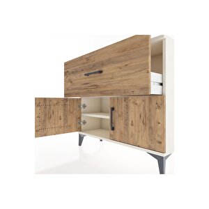 Arges Şifonyer Tek Raflı Tek Çekmeceli 2 Kapaklı 88x30x80 Aytaşı-çam