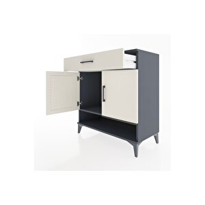 Hyperion Şifonyer Tek Raflı Tek Çekmeceli 2 Kapaklı 88x44x96 Antrasit-aytaşı