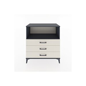 Hyperion Şifonyer Tek Raflı 3 Çekmeceli 88x44x96 Antrasit-aytaşı