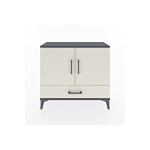 Arges Şifonyer 2 Raflı Tek Çekmeceli 2 Kapaklı 88x30x80 Antrasit-aytaşı