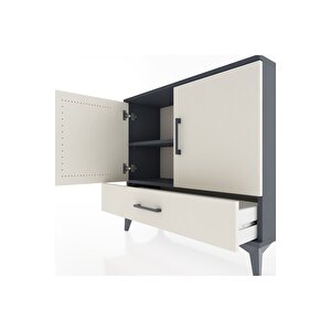 Arges Şifonyer 2 Raflı Tek Çekmeceli 2 Kapaklı 88x30x80 Antrasit-aytaşı