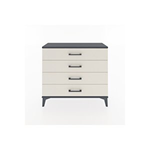 Arges Şifonyer 4 Çekmeceli 88x30x80 Antrasit-aytaşı