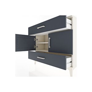 Arges Şifonyer 2 Raflı 2 Çekmeceli 2 Kapaklı 88x30x80 Aytaşı-antrasit