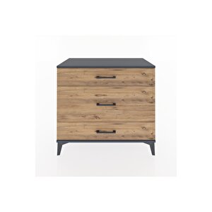 Hyperion Şifonyer 3 Çekmeceli 88x44x80 Antrasit-çam