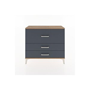 Arges Şifonyer 3 Çekmeceli 88x30x80 Çam-antrasit