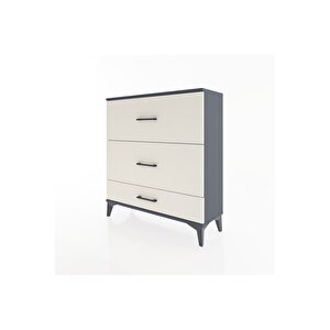 Arges Şifonyer 3 Çekmeceli 88x30x96 Antrasit-aytaşı