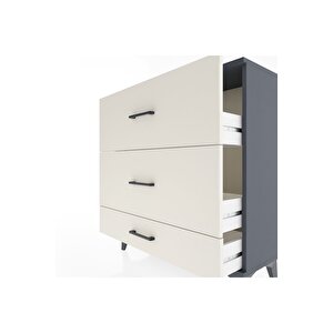 Arges Şifonyer 3 Çekmeceli 88x30x96 Antrasit-aytaşı