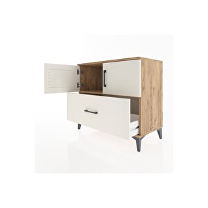 Hyperion Şifonyer Tek Raflı Tek Çekmeceli 2 Kapaklı 88x44x80 Çam-aytaşı