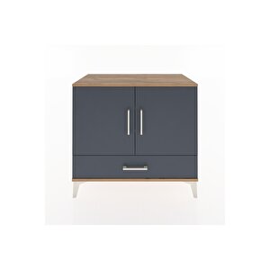 Hyperion Şifonyer 3 Raflı Tek Çekmeceli 2 Kapaklı 88x44x80 Çam-antrasit