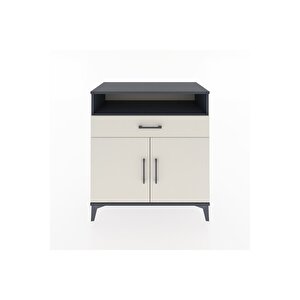 Hyperion Şifonyer Tek Raflı Tek Çekmeceli 2 Kapaklı 88x44x96 Antrasit-aytaşı