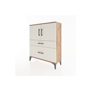 Arges Şifonyer 2 Raflı 2 Çekmeceli 2 Kapaklı 88x30x106 Çam-aytaşı